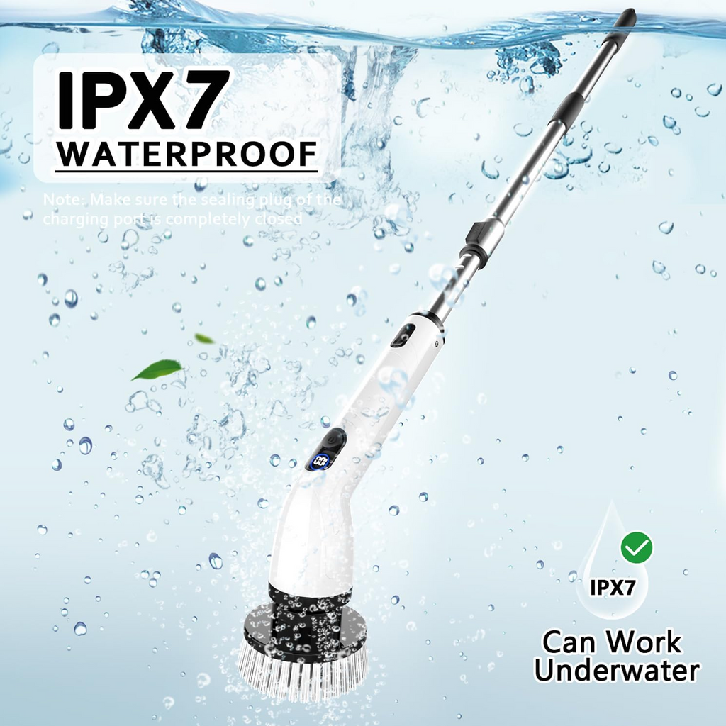 Electric Spin Scrubber – IPX7 Waterproof Cordless